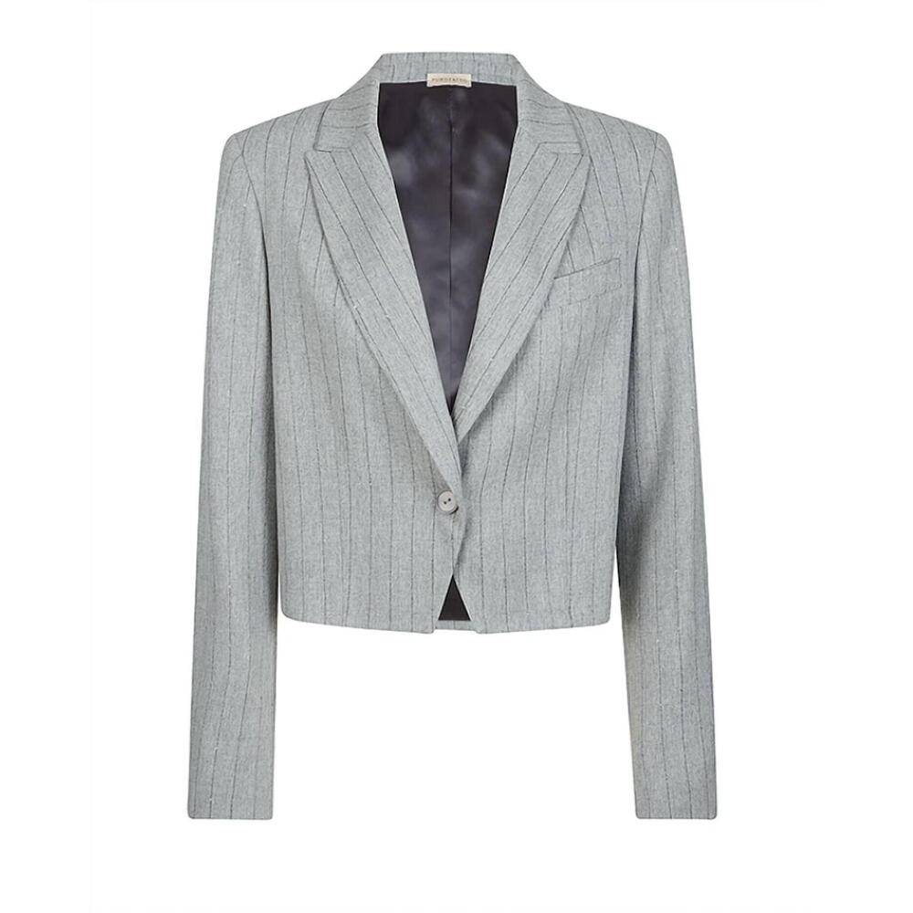NEW PUROTATTO women's stripe blazer in grey